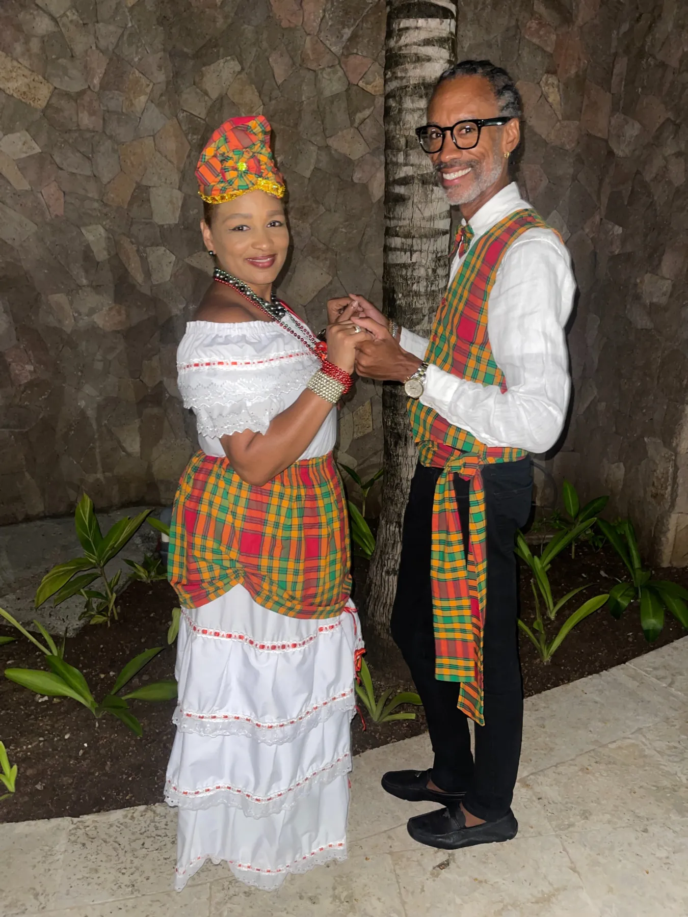 Traditional Saint Lucian Creole dancers in heritage costume